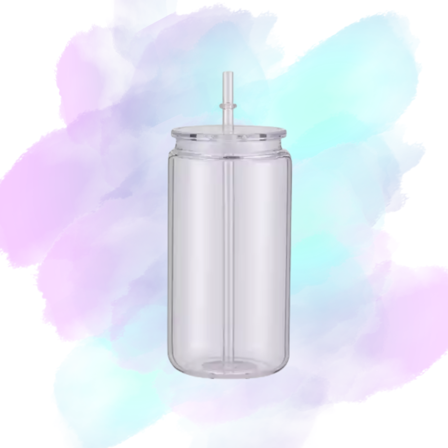 16oz Non-Tapered Acrylic Snowglobe Cup Clear Lid