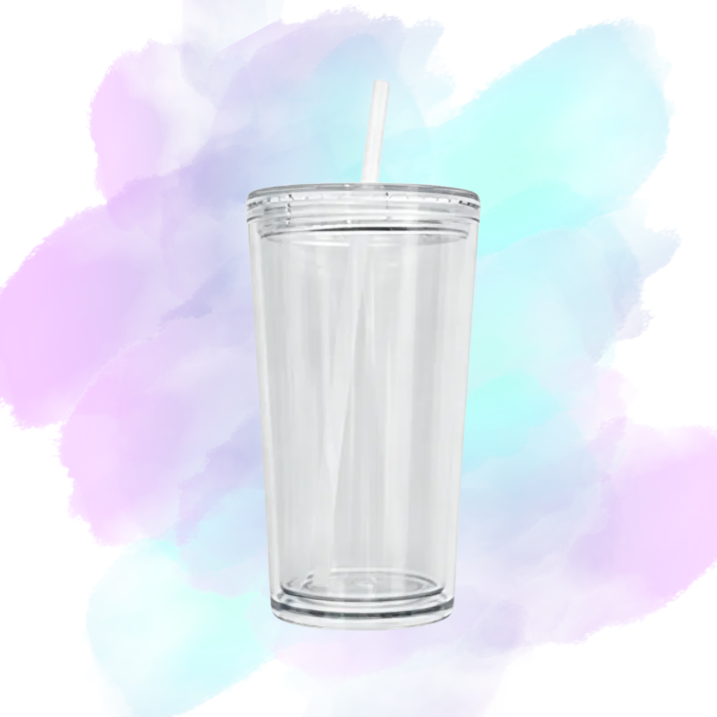 16oz Acrylic Snowglobe Tumbler Clear Lid