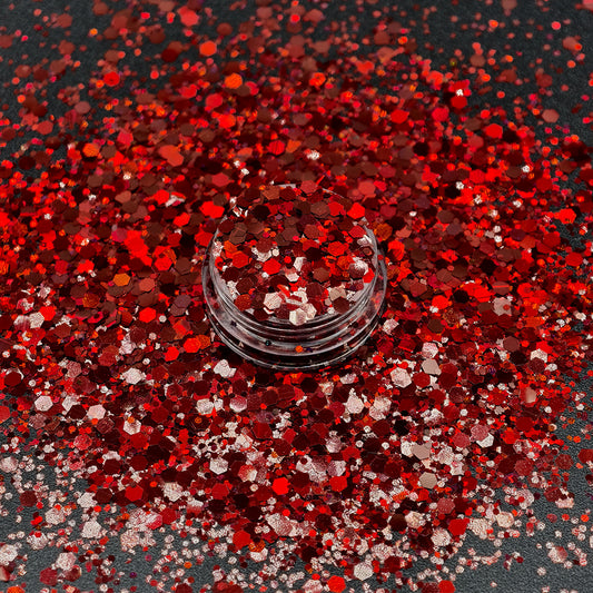 Ruby Red Chunky Glitter